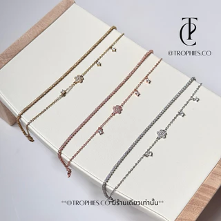 Floral gem bracelet กำไลดอกไม้2เลเยอร์ | @trophies.co