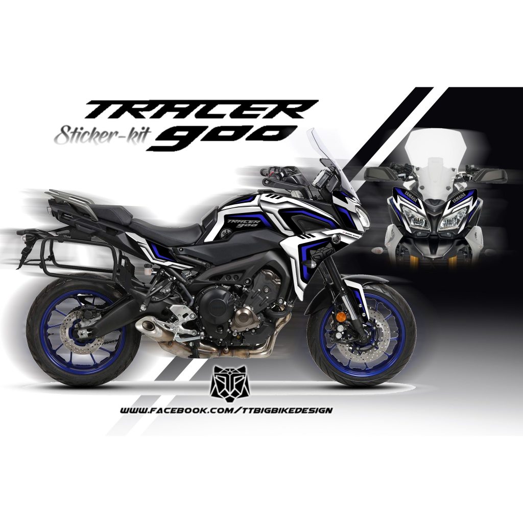 TT Bigbike Design สติ๊กเกอร์แต่งลายรถ for Tracer900 ลาย TT Racing tech