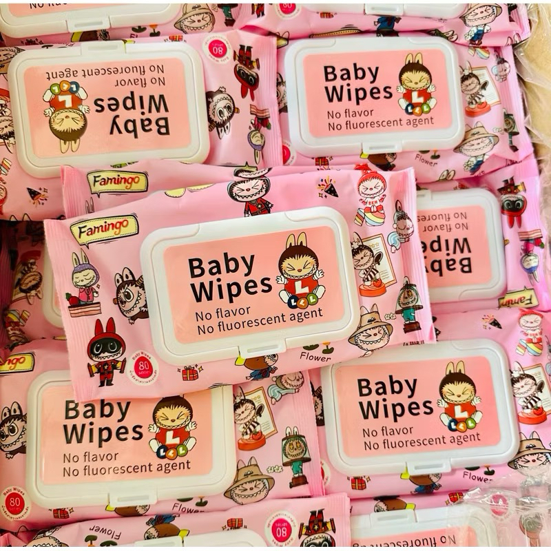 มีส่วนลดในไลฟ์ กระดาษเปียกปราศจากแอลกอฮอล์ Baby Wipes1ห่อมี 80แผ่น สูตรอ่อนโยน