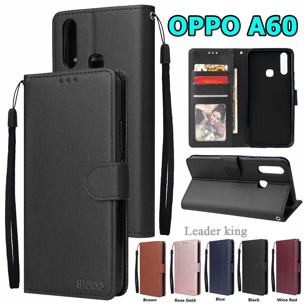 เคสฝาพับ แถมสาย OPPO A60 A3X A3Pro A38/A18/A77S/A57 4G/A77/A3S Reno7 Reno7Pro Reno7Z Reno8Z A96 A58 เคสมีแม่เหล็ก BOSS