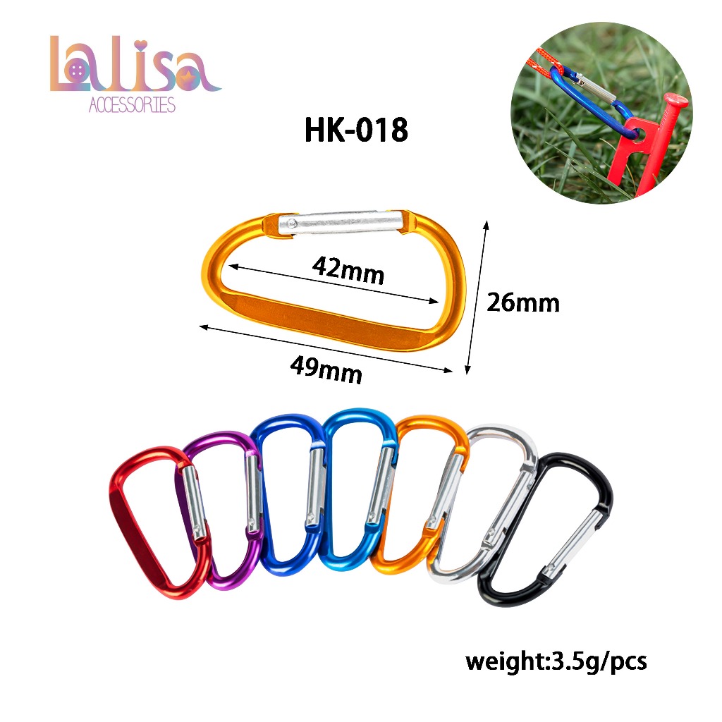 ห่วงอลูมิเนียม ตัวD Carabiner-D สำหรับแขวนห้อยอุปกรณ์ Alu Dog Clips (C-1-B2,HK-018)