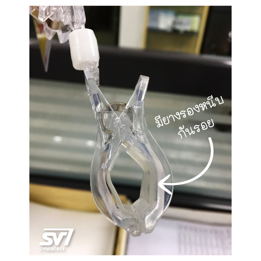 ตัวหนีบป้าย ตัวหนีบอเนกประสงค์,สีใส,หมุนได้ 360องศา ปากใหญ่-ปากเล็ก 2in1 หนีบได้ 2 ด้าน - รูปที่ 2