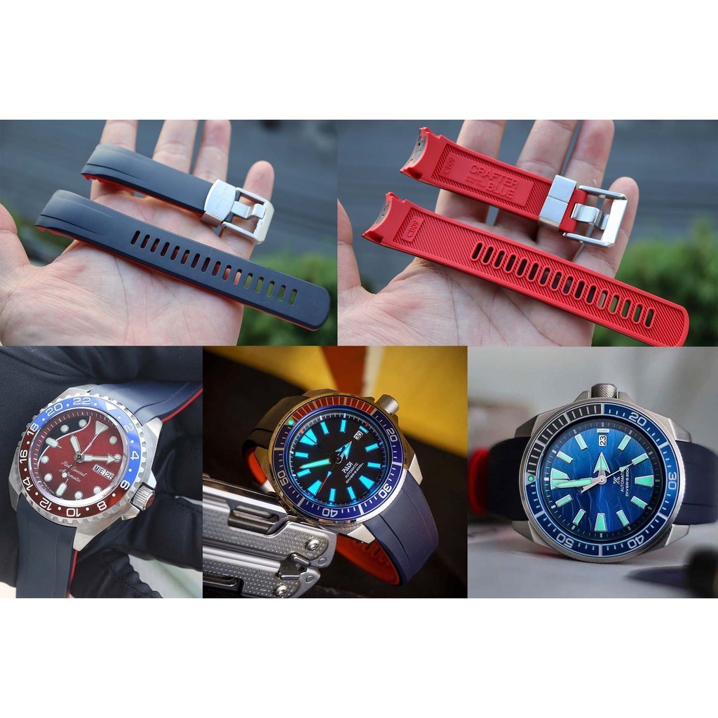 สายนาฬิกา Crafter Blue  CB09 for Seiko Samurai