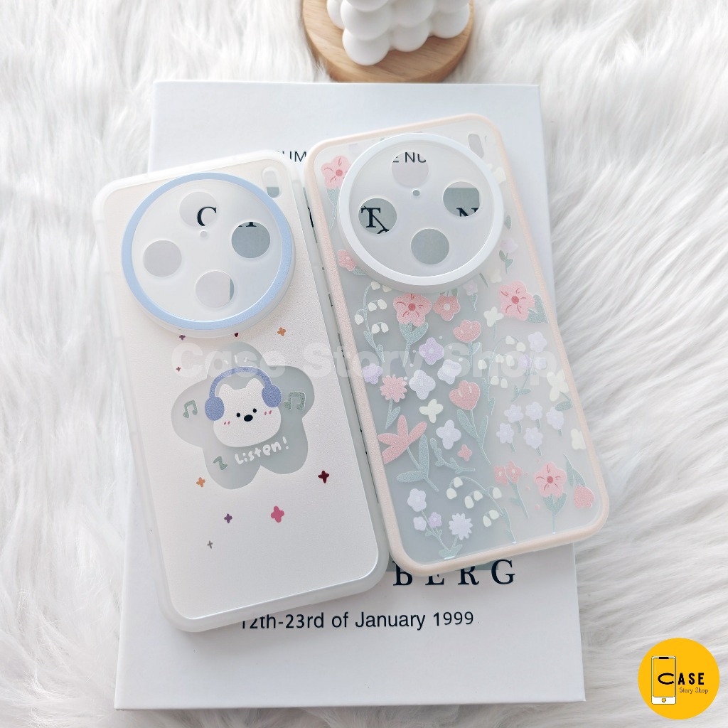 เคส Vivo X100 / X100 Pro ซิลิโคนนิ่ม ลายดอกไม้ น้องหมาน่ารักๆ
