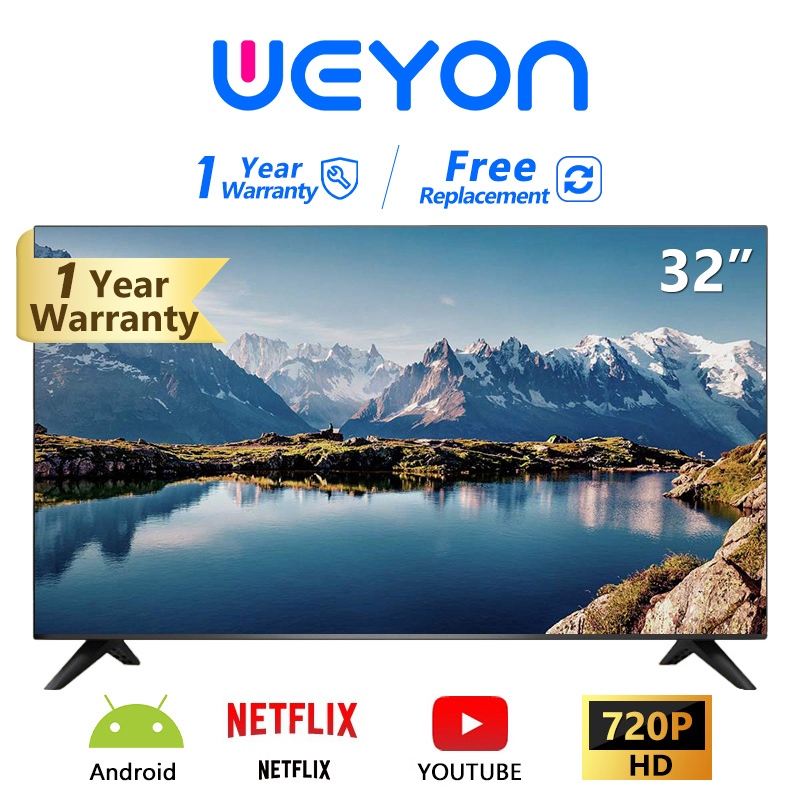 WEYON TV  32 inches Smart TV LED Wifi  HD 720P Android TV 9.0 -USB-DTS- Netflix &Youtube