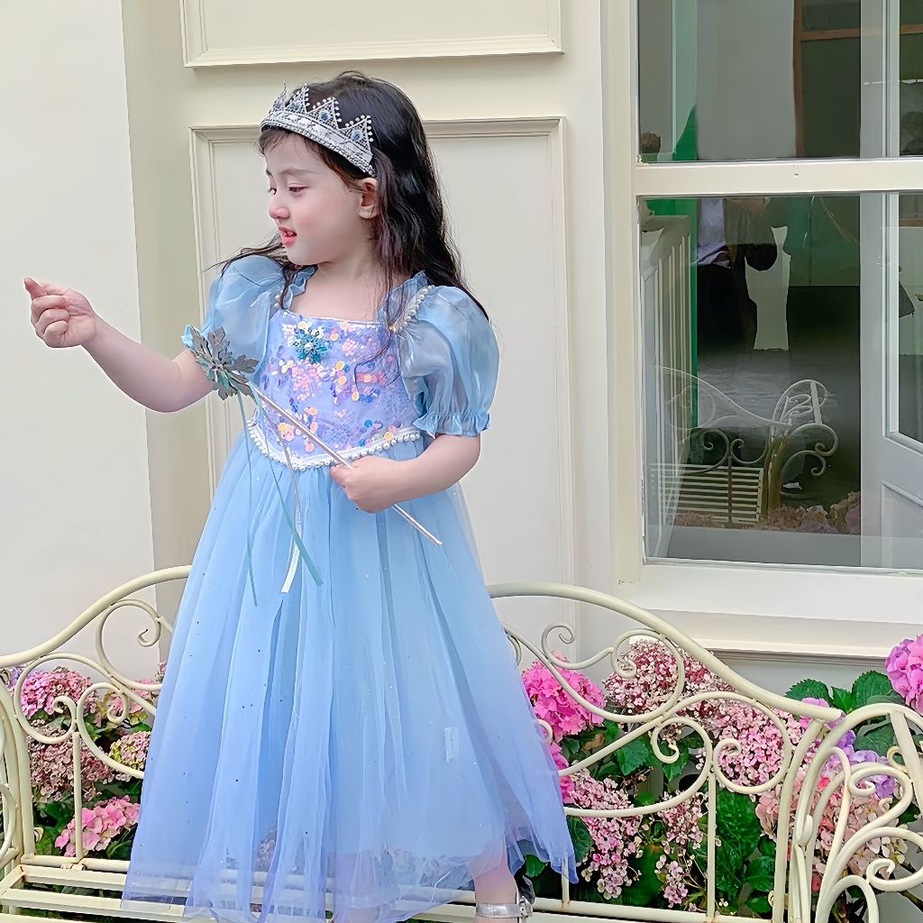 PRINCESS KESLI  ชุดเอลซ่า ชุดเจ้าหญิง เดรสเจ้าหญิงเด็ก ชุดราตรีชุดเดรสยาวเด็ก 1-7 ปี