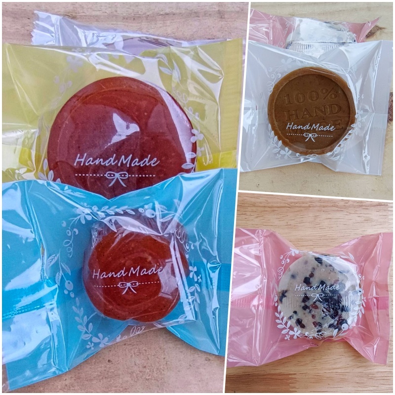 <แพค100ใบ> ถุงใส่สบู่ ฝาซีล ลายHand Made  ถุงgift shop เครื่องประดับ