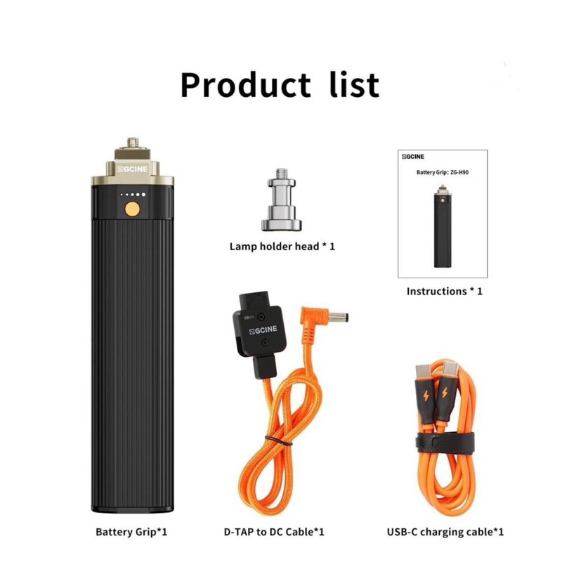 ส่งจากไทย💫Zgcine ZG-H90 Power Bank Handle Grip 88.8Wh 6000mAh รองรับ USB-C PD  และ D-Tap