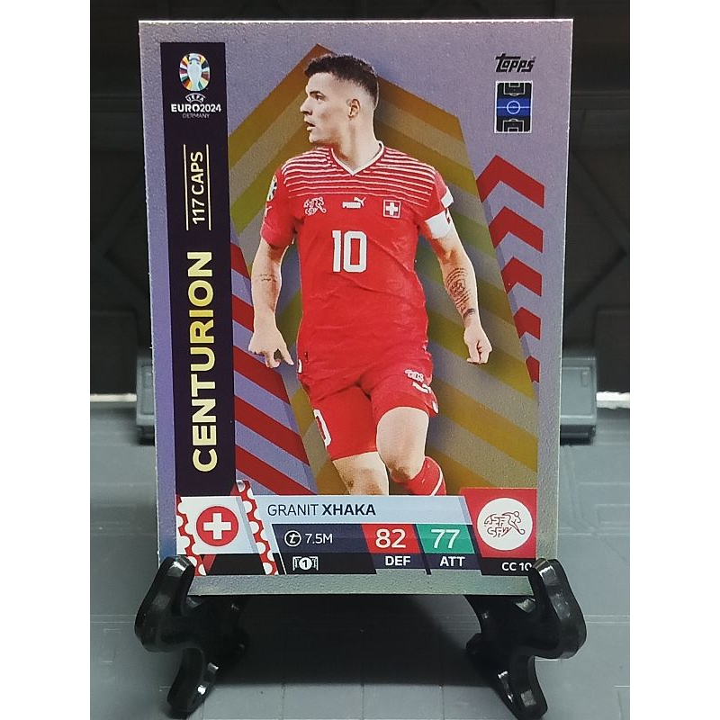 Topps Euro 2024 Match Attax Card Centurion CC10 Granite Xhaka Arsenal