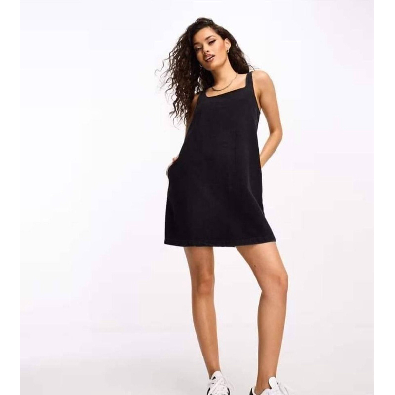 asos เดรส งานแท้ เนื้อผ้านิ่มมาก *สีกรม*