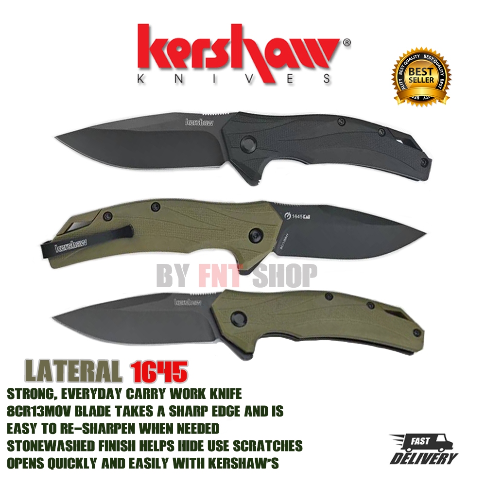 มีดพับ Kershaw Lateral 1645 Spring Assisted Knife (8Cr13Mov 3.1BLACK, SERRATED)Pocketknife