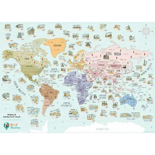 Good Weather Scratch Map : แผนที่ขูดได้ ประเทศไทย แผนที่ไทย แผนที่โลก Thailand BT21