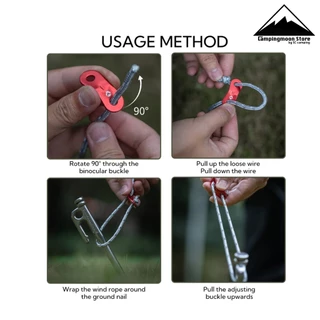 เชือกเต็นท์ Campingmoon FS-4500 | FS-5000 หนา 4mm พร้อมตัวรั้งอลูมิเนียม แข็งแรง เหนียวทนทาน