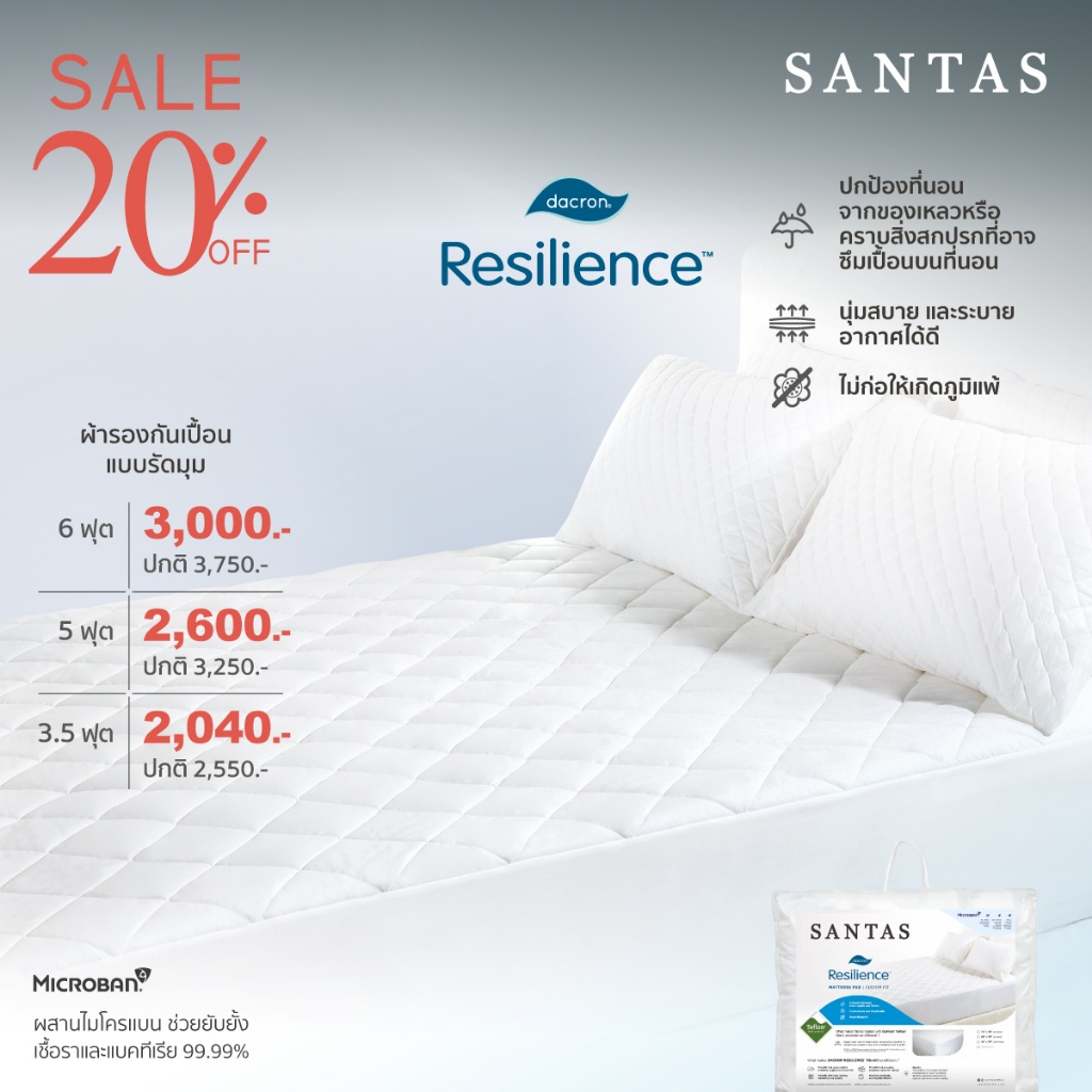 SANTAS ผ้ารองกันเปื้อน แบบรัดมุม
