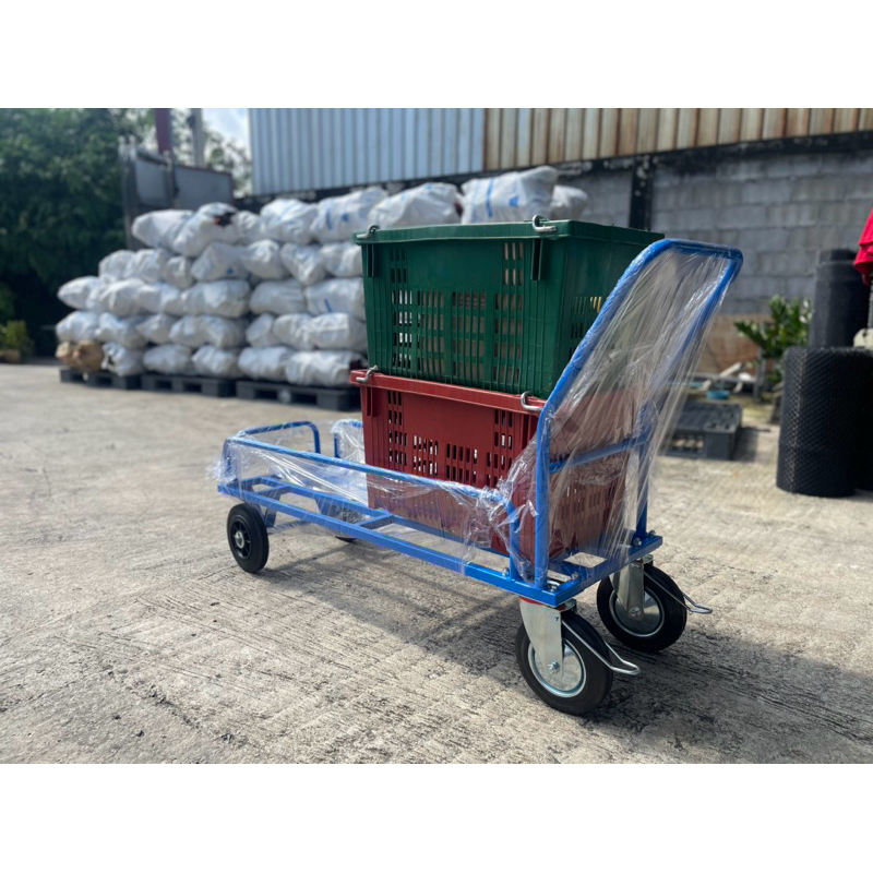 Made in Thailand รถเข็นตะกร้าผลไม้ 4 ล้อ พร้อมล้อเบรค 8นิ่ว( ไม่แถมตะกร้าผลไม้เป็นภาพประกอบเท่านั้น) - รูปที่ 3