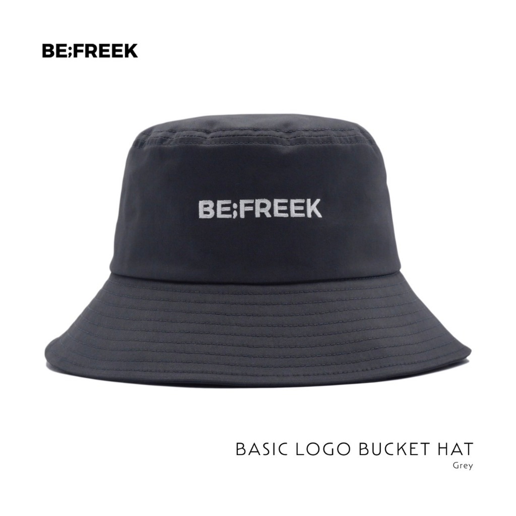 หมวกบักเก็ต สีเทา โลโก้เบสิก BE;FREEK (สินค้าพร้อมส่ง) Grey Bucket BE;FREEK Basic Logo (Available Now)