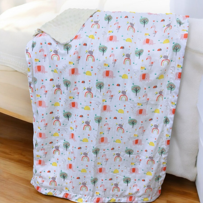 ผ้าห่มเด็กMuslin+ผ้าดอทพรีเมียม79x110cm