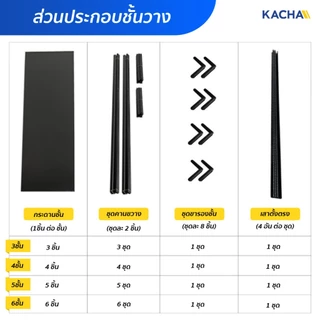 Kacha ชั้นวางของ ชั้นวางสินค้า รับน้ำหนัก 600KG. 3/4/5/6ชั้น ชั้นวางสินค้า ใช้โกดัง ชั้นวางของ