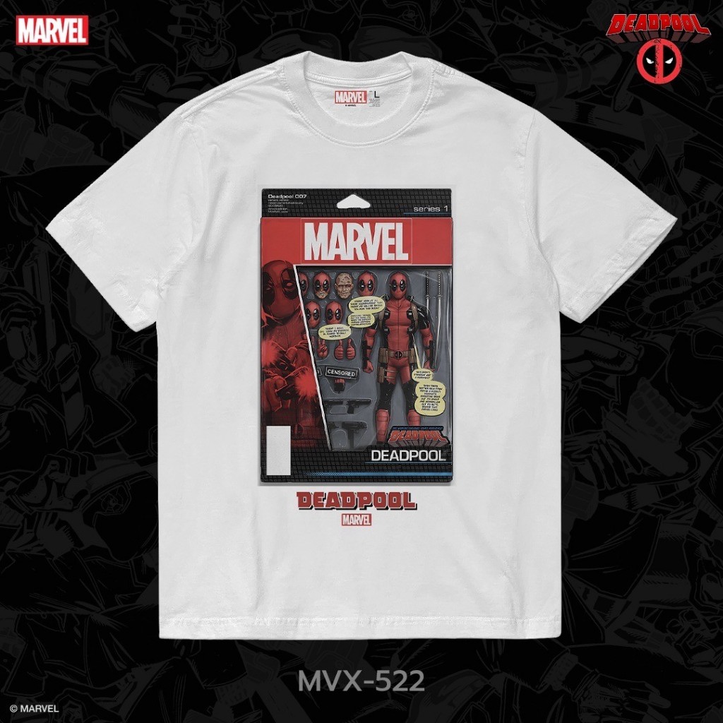Power 7 Shop เสื้อยืดการ์ตูน มาร์เวล ลาย DEADPOOL ลิขสิทธ์แท้ MARVEL COMICS T-SHIRTS (MVX-522)