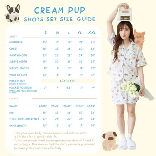 ชุดนอน sliptosleep - Cream Pup Shorts Set