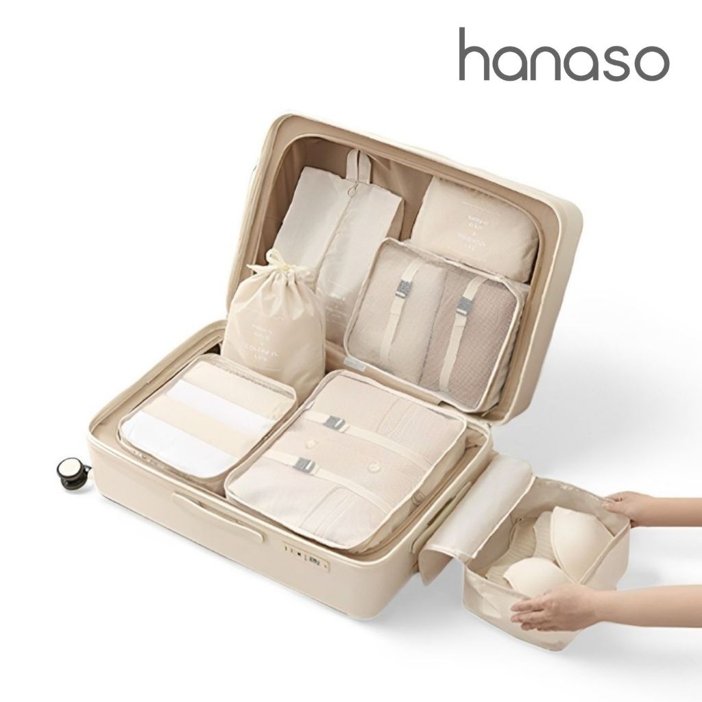 Hanaso กระเป๋าจัดระเบียบเดินทาง กระเป๋าจัดระเบียบ 7 ใบ เซ็ตเดินทาง กระเป๋าจัดของ ถุงเก็บของสําหรับเดินทาง packing cub