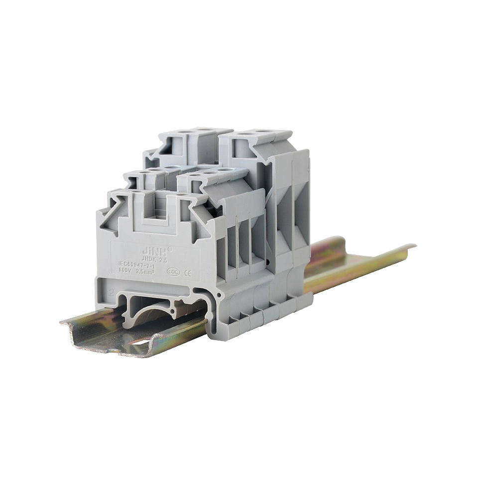 เทอร์มินอล JHDK แบบมีฝาปิดในตัว TERMINAL Block ต่อสายไฟ เบอร์ 2.5  4 10 และ 16 PT2.5 UK2.5 UT2.5