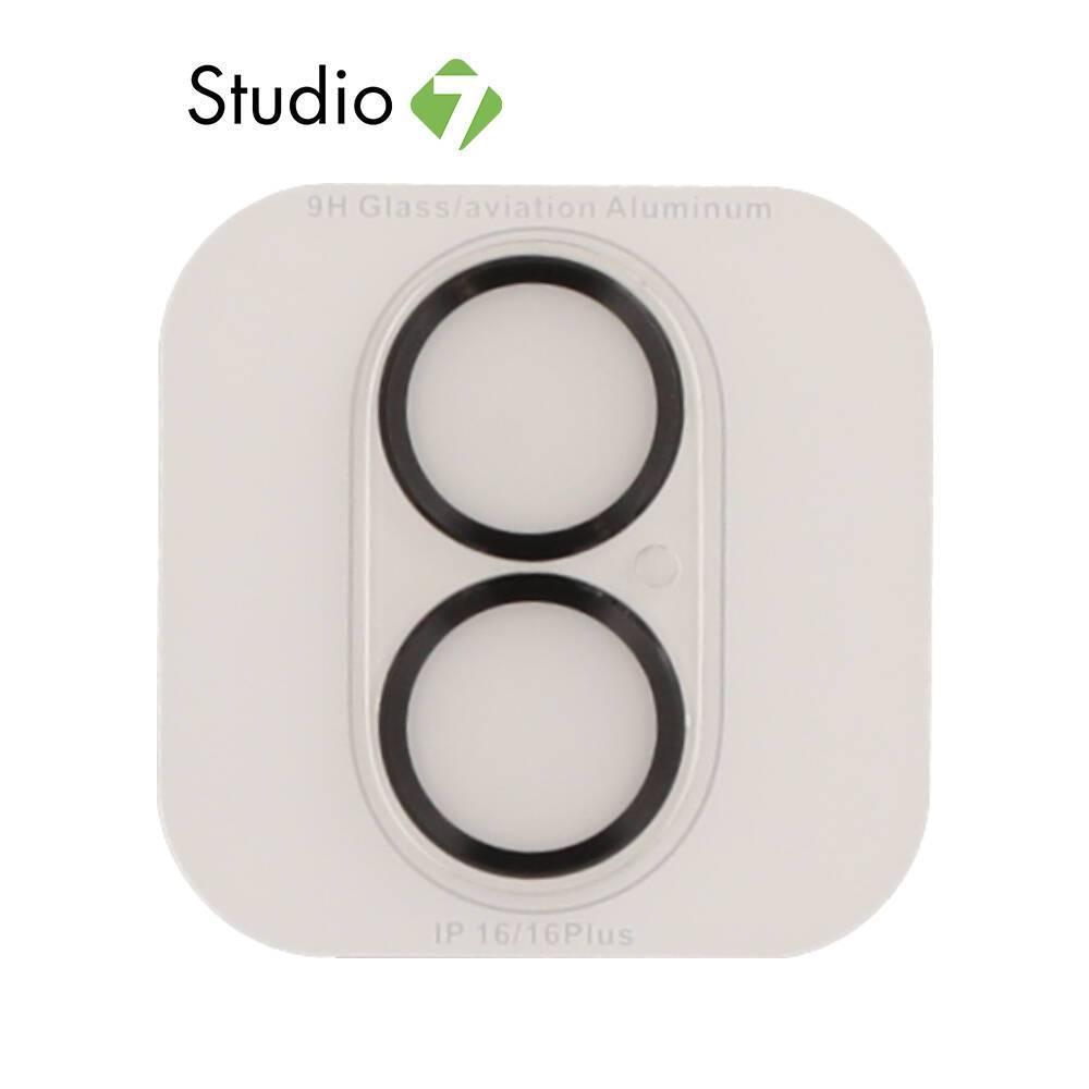 ฟิล์มกันเลนส์ TECHPRO Camera Full Lens iPhone 16/16 Plus Black by Studio7