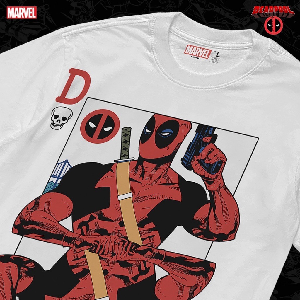 Power 7 Shop เสื้อยืดการ์ตูน มาร์เวล ลาย DEADPOOL ลิขสิทธ์แท้ MARVEL COMICS T-SHIRTS (MVX-525) — صورة 2