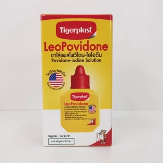 Tigerplast LeoPovidone [ยกโหล] Povidone ไทเกอร์พล๊าส โพวิโดน-ไอโอดีน ตราเสือ ยาเหลือง เบตาดีน ใส่แผล ไทเก้อพลาส