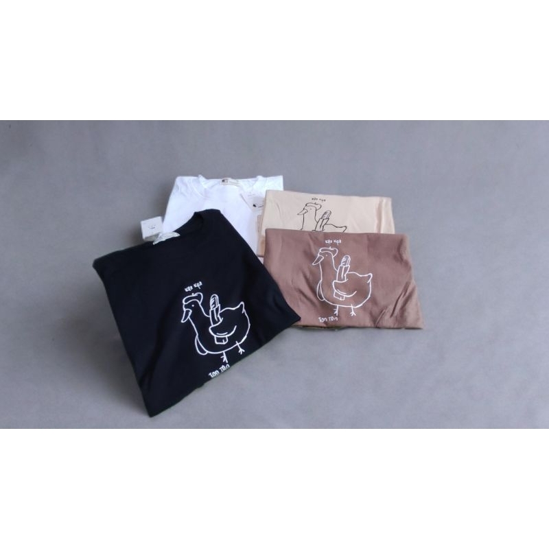 งานป้ายมินิมอล (วาฬ) เสื้อยืดโอเวอร์ไซส์ คอกลม สกรีนหน้า DFT เสื้อ Oversize อก 44-46"