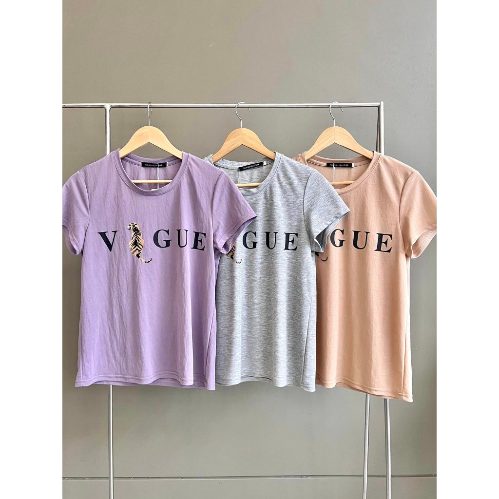 C8เสื้อยืดผสมลินินสกรีนลาย Vogue