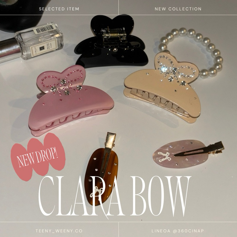 newest drop! Clara bow collection x Teenyweeny.co — พร้อมส่ง กิ๊บโบว์ประดับคริสตัล premium ถ่ายจากสินค้าจริง