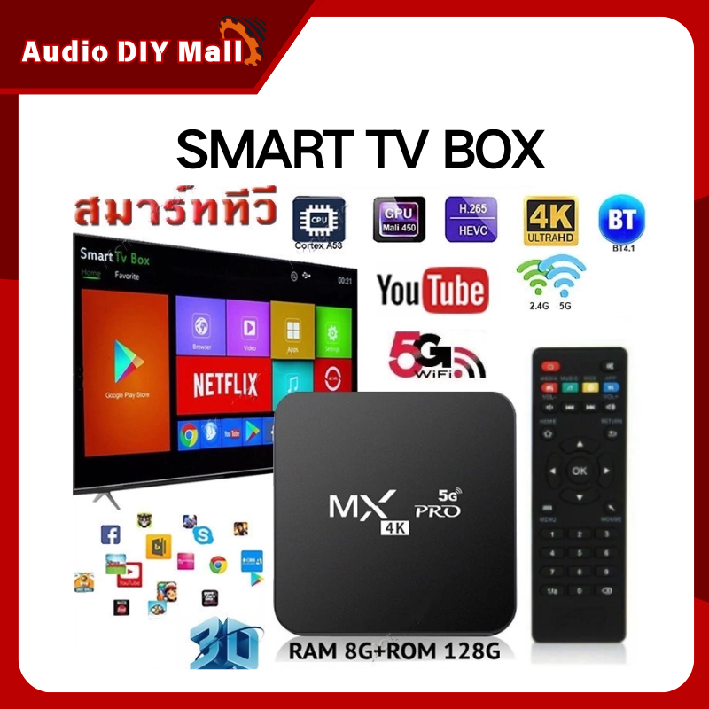 ใหม่สุด MXQ PRO Android 10 4K/HD ดิจิตอลTV BOX กล่อ กล่องแอนดรอยbox รองรับ RAM8G+ROM Wifi ดูบน Disney hotstar YouTube AM