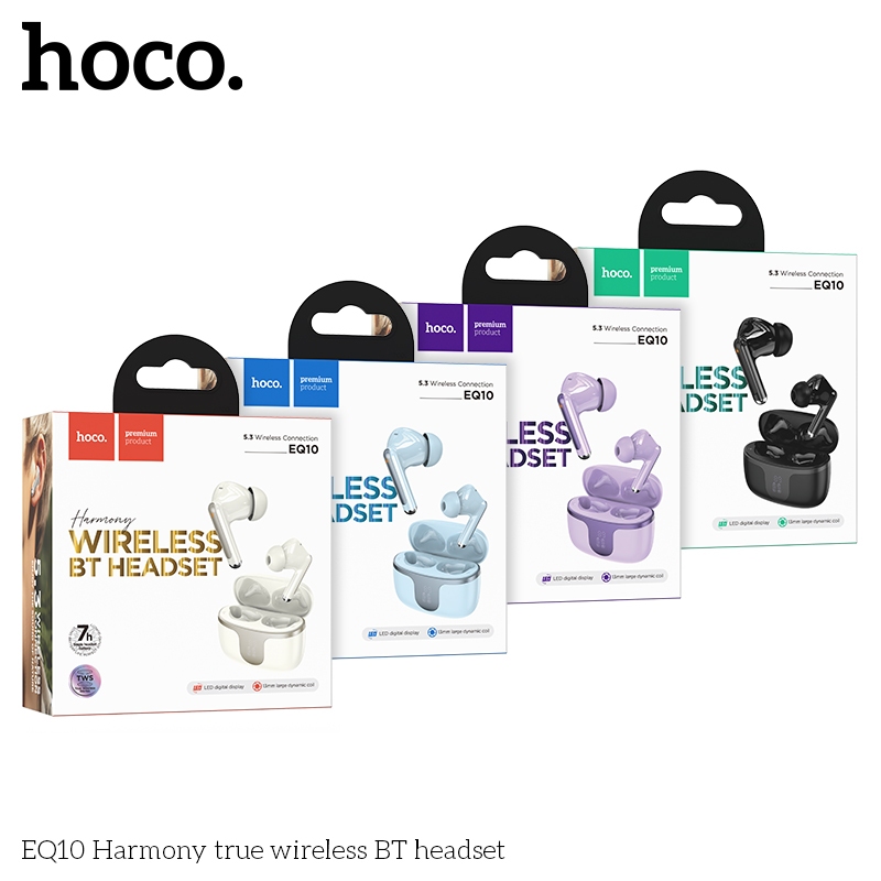 หูฟังบลูทูธ HOCO EQ10 หูฟังไร้สาย True Wireless TWS BT 5.3 จอแสดงผล LED แสดงระดับพลังงานแบบดิจิตอล