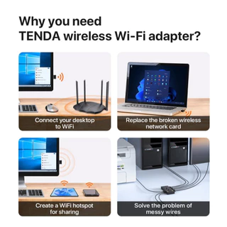Tenda W311MI AX300 WiFi6 รับสัญญาณ Wi-fi Card USB wifi Adapter สําหรับ PC แล็ปท็อป 2.4Ghz