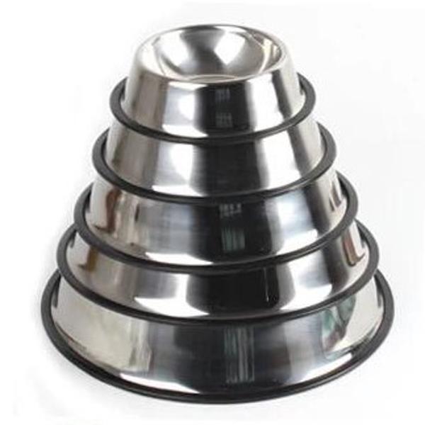 ชามอาหารสัตว์เลี้ยงแสดงตนเลส กันการลี่นไถล ขนาด 22cm/26cm/30cm Stainless Steel Dog Bowl with Rubber Base รูปที่ 6