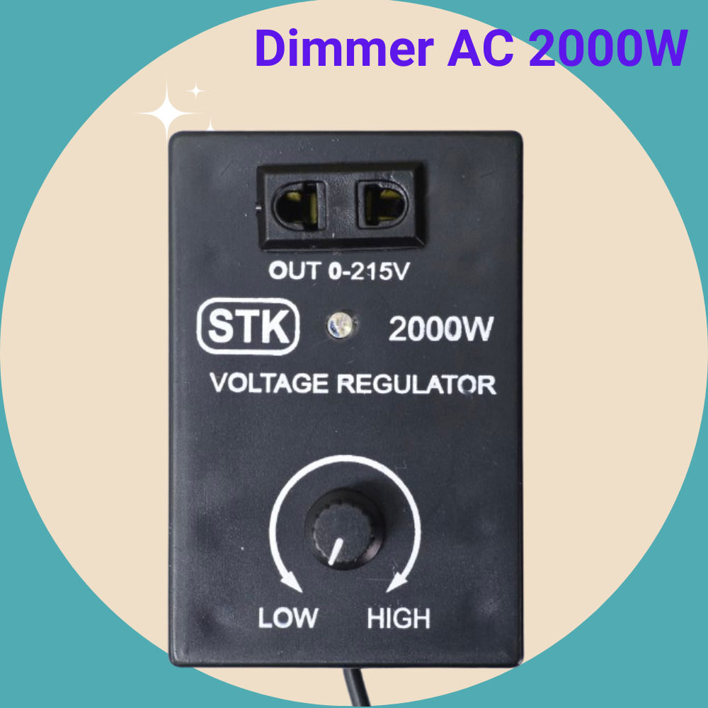 ตัวหรี่ไฟ Dimmer AC2000W ดิมเมอร์ใช้กับไฟ้ 220V ใช้กับหลอดไฟ หลอดไส้ โคมไฟ สว่าน หินเจียร พัดลม