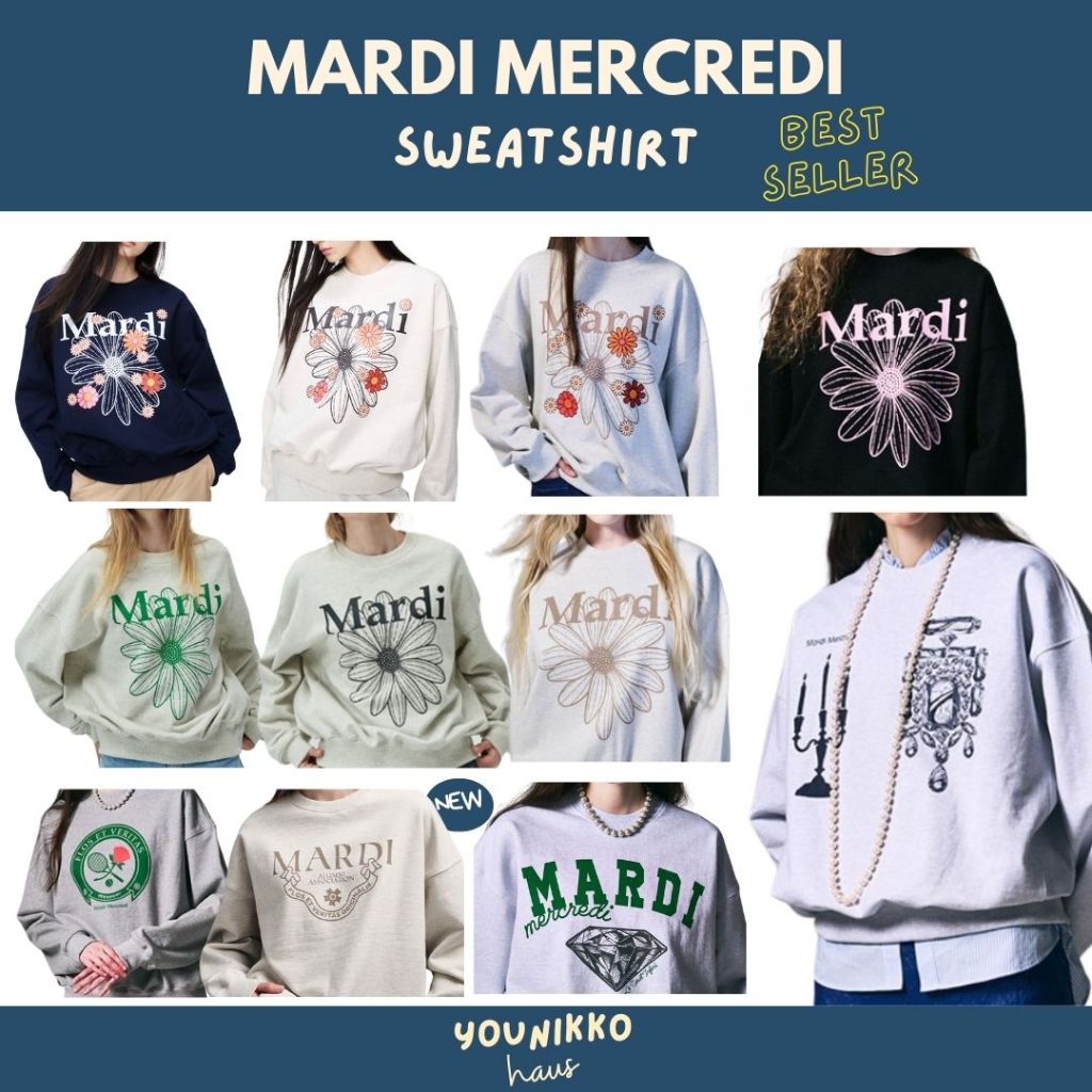 (พร้อมส่ง) Mardi Mercredi sweater รวมลายยิดฮิต ของแท้