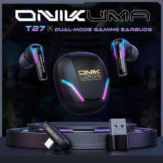 Onikuma T27 Dual Mode Gaming Earbuds หูฟังไร้สายมาพร้อมเคสชาร์จ รองรับ 2.4G / Bluetooth 5.3 ไมค์ ENC