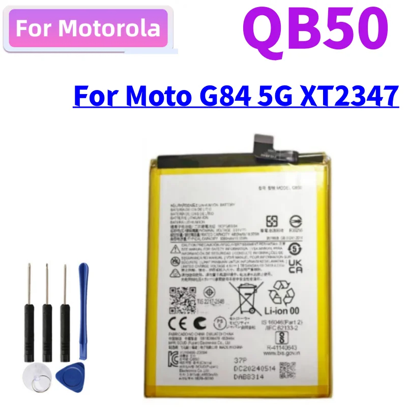 แบตเตอรี่แท้ QB50 ของใหม่สำหรับ Motorola Moto G84 5G qb50 แบตเตอรี่ XT2347-2 XT2347 ความจุแบต 5000mA