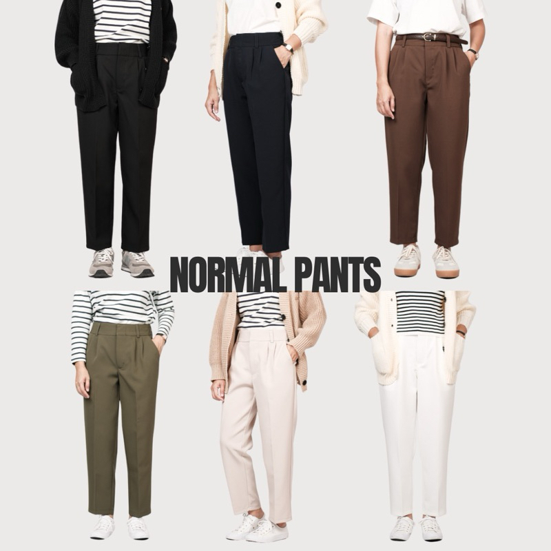 Normal Pants กางเกงขาสอบ เอวสูง ซิปหน้า