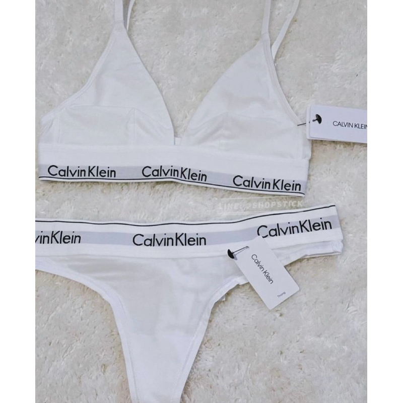 Calvin Klein Set Modern Cotton Triangle Bralette + Thong🇺🇸 Size XS