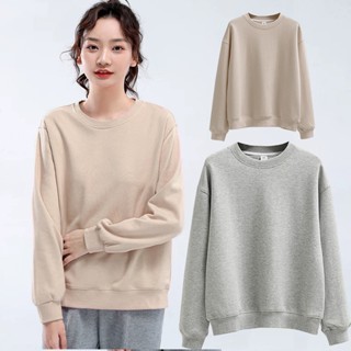 ใหม่ เสื้อยืดคอกลม แขนยาวทรงหลวม สไตล์เกาหลี แฟชั่นฤดูใบไม้ผ…