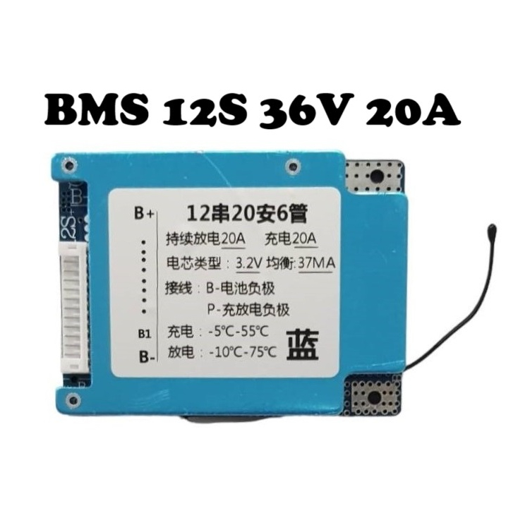 BMS LiFePo4 3.2V 12S 36V 20A บอร์ดป้องกันแบตเตอรี่