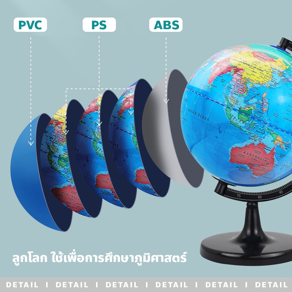 usboon ลูกโลกจำลอง หมุนได้ สําหรับตั้งโต๊ะ มีหลายขนาดให้เลือก (10.6-32 cm) - รูปที่ 5