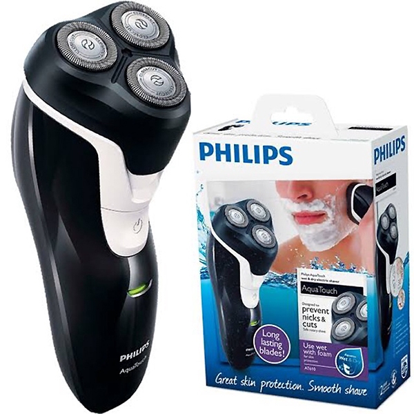 เครื่องโกนหนวดไฟฟ้ากันน้ำไร้สาย  PHILIPS  AquaTouch  Wet and Dry Electric Shaver AT610