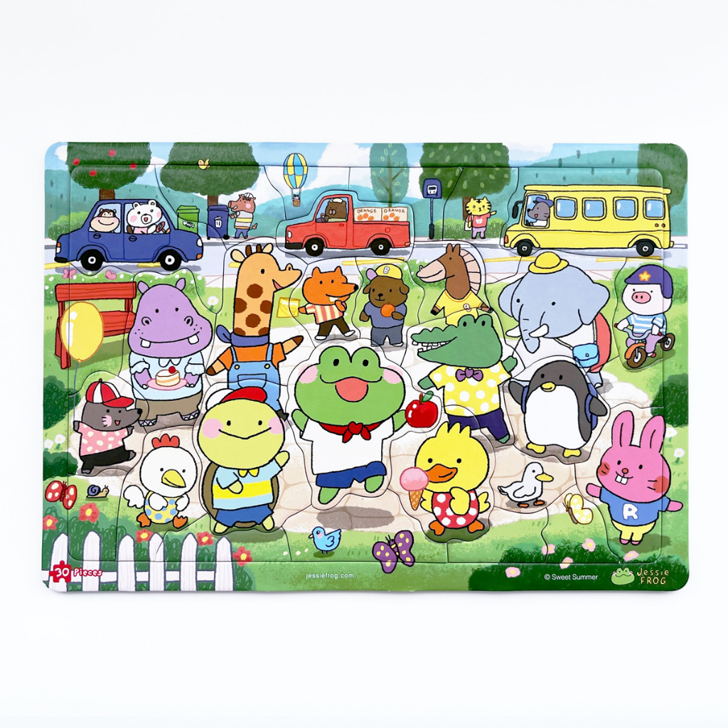 จิ๊กซอว์สำหรับเด็ก - JessieFrog Jigsaw Puzzle แบบถาด 30 ชิ้น ลาย Playground