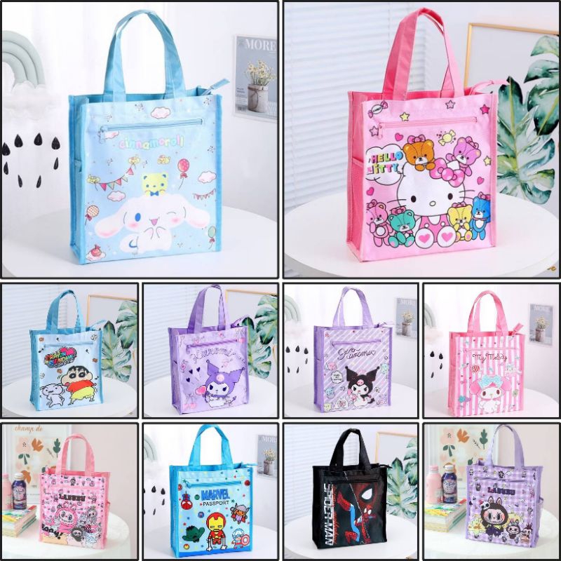 สินค้าพร้อมส่ง ถุงหิ้วกระเป๋าถือลายการ์ตูนน่ารักมาก