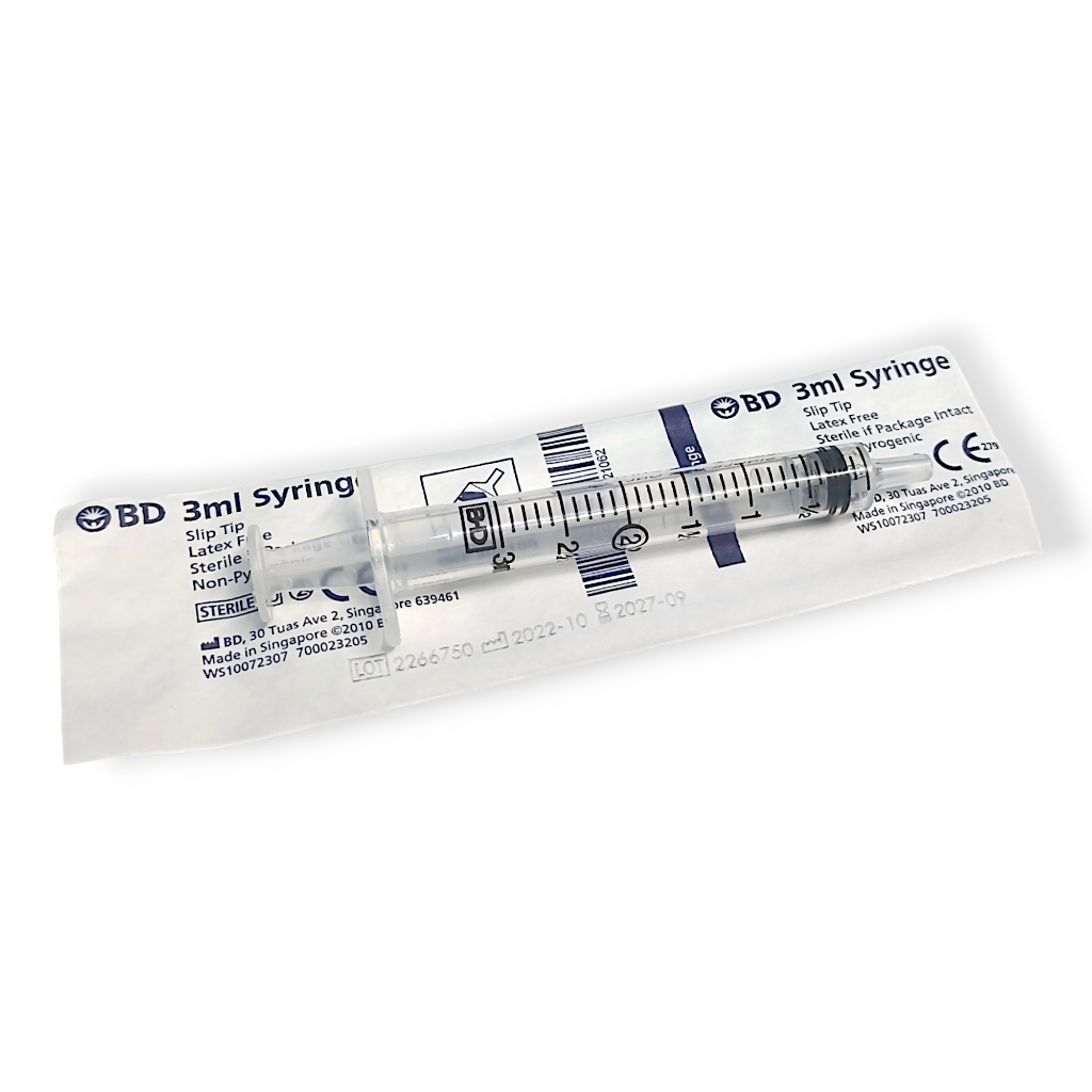 กระบอกฉีดยา BD พร้อมอุปกรณ์, ไซริงค์ syringe, ขนาด 3ml ปี2024 ป้อนอาหาร ป้อนลูกนก ป้อนยา