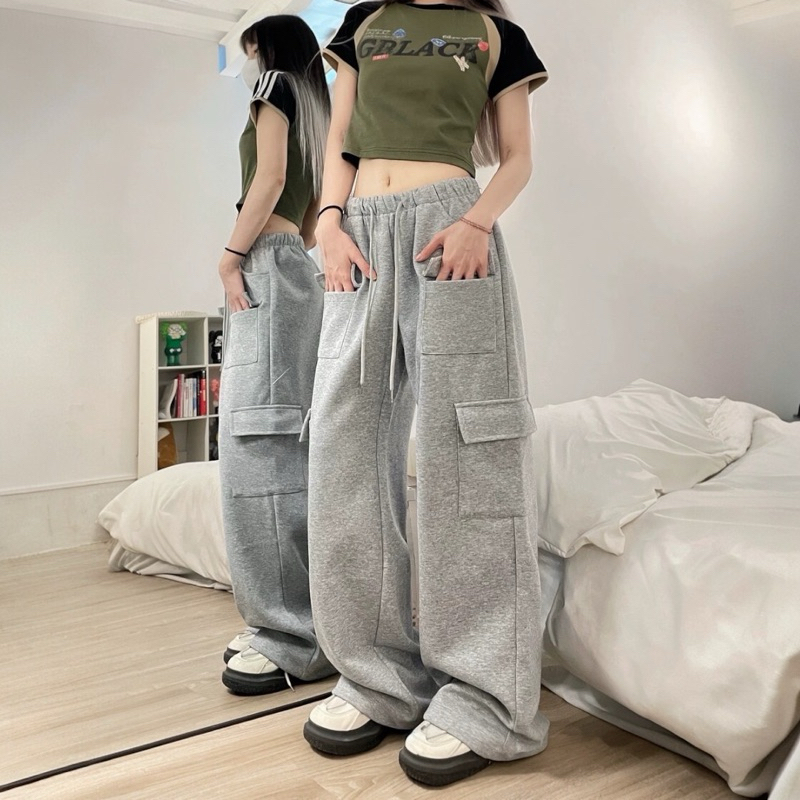 LADY_JEANS#2350(K)กางเกงขายาวคาร์โก้ สี่กระเป๋า ทรงสวยอสวมใส่สบาย เก็บสะโพก ผู้หญิง พร้อมส่ง